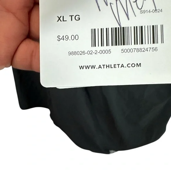 NWT! Athleta Black Tank Top with Pink Tennis Logo- XL - Picture 7 of 8